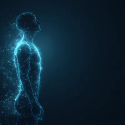 Human body silhouette with physiological signal points
